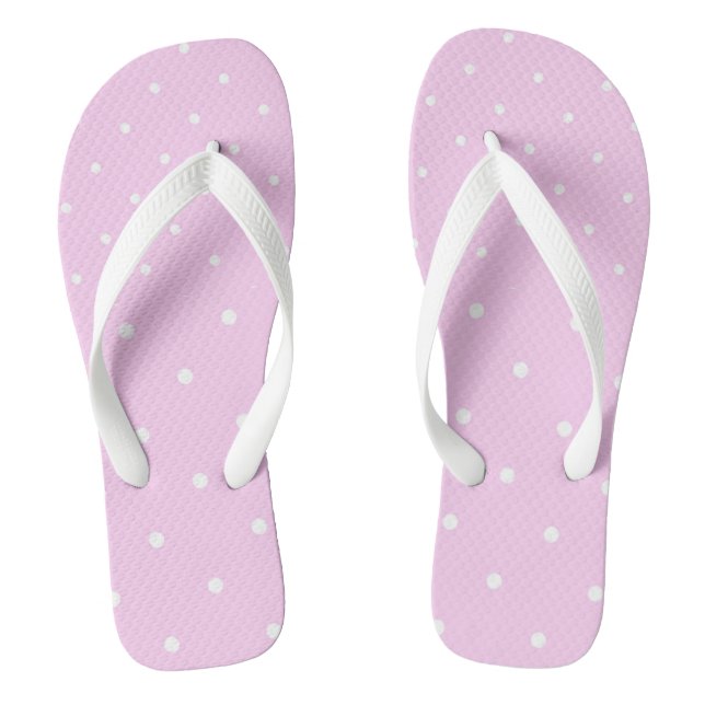 Lavender Pink with white dots Jandals (Footbed)