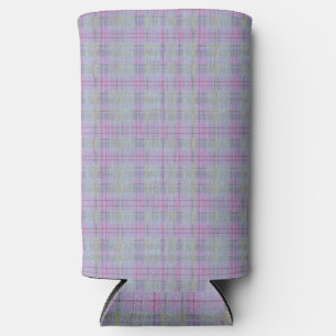 Lavender Plaid Harmony  Seltzer Can Cooler