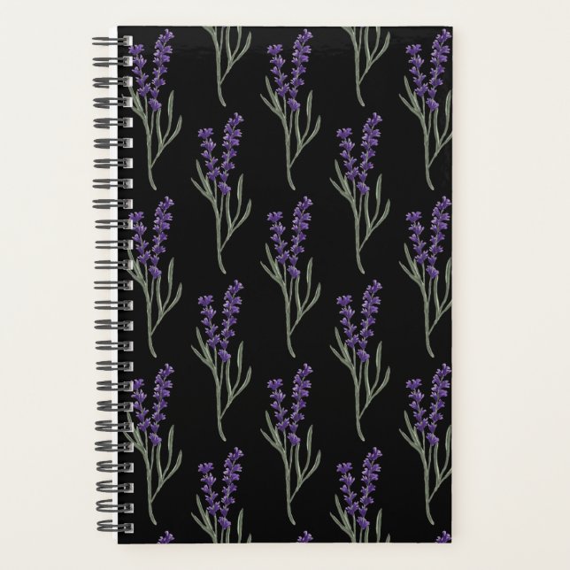 Lavender Planner - Black Pattern (Front)