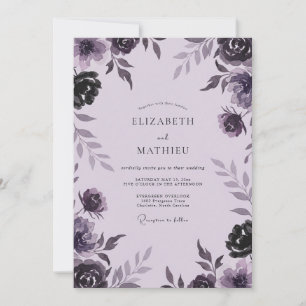 Lavender Plum Wildflower Wedding Invitation