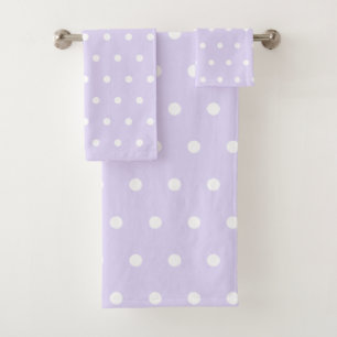 Lavender Polka Dot Bath Towel Set