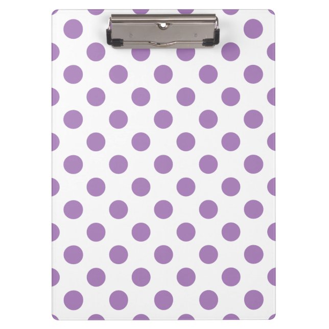 Lavender polka dots on white clipboard (Front)