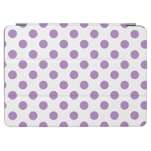 Lavender polka dots on white iPad air cover