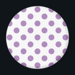 Lavender polka dots on white magnet<br><div class="desc">Lavender and white polka dots</div>