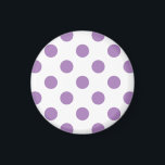 Lavender polka dots on white magnet<br><div class="desc">Lavender and white polka dots</div>