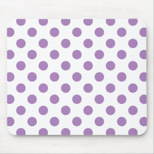 Lavender polka dots on white mouse pad