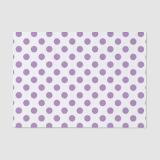 Lavender polka dots on white tissue paper