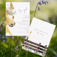 Lavender Pony Wildflower It's a Girl Baby Shower