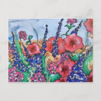 Lavender Poppies Watercolor Garden