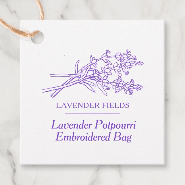 Lavender potpourri product barcode swing tag (Front)