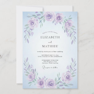 Lavender Pristine Spring Wedding Invitation