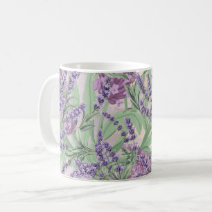 Lavender Profusion Dusty Lavender Rustic Floral Coffee Mug