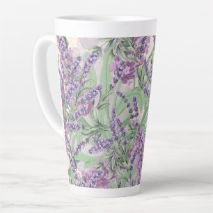 Lavender Profusion Dusty Lavender Rustic Floral Latte Mug