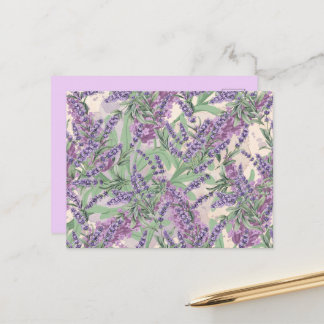 Lavender Profusion Dusty Lavender Rustic Floral Postcard