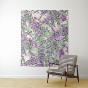 Lavender Profusion Dusty Lavender Rustic Floral Tapestry