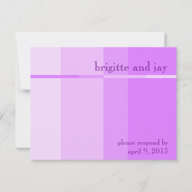 Lavender Progression Wedding Invitation RSVP Cards (Front)