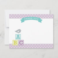Lavender Purple ABC Blocks Bird Baby Girl