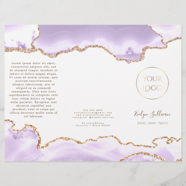 lavender purple agate brochure (Front)