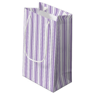 Lavender purple and white candy stripes small gift bag