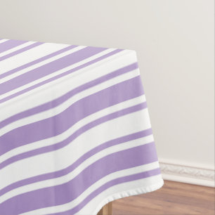 Lavender purple and white candy stripes tablecloth