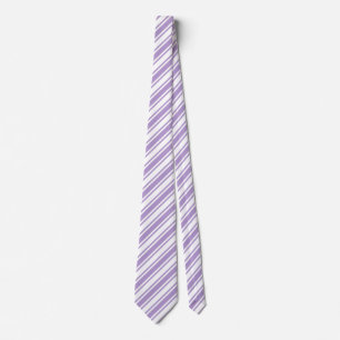 Lavender purple and white candy stripes tie