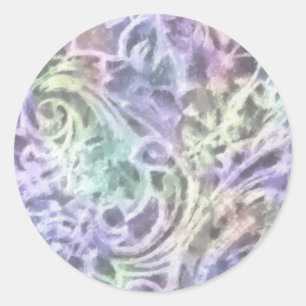 Lavender Purple Art Design Classic Round Sticker