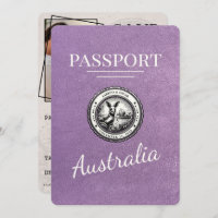 Lavender Purple Australia Passport Save The Date