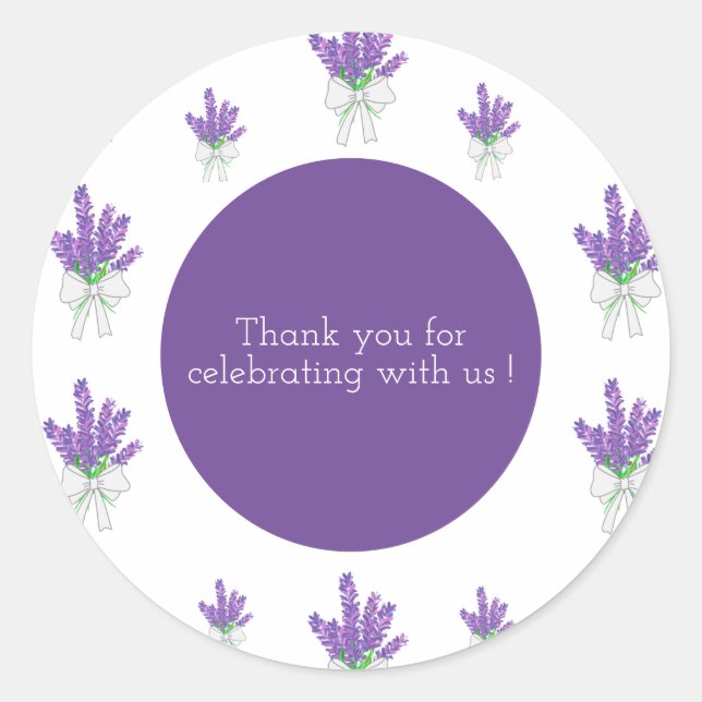 Lavender Purple Baby Shower Thank you  Classic Round Sticker (Front)