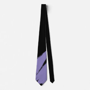 Lavender Purple Brush Modern Black Background Tie