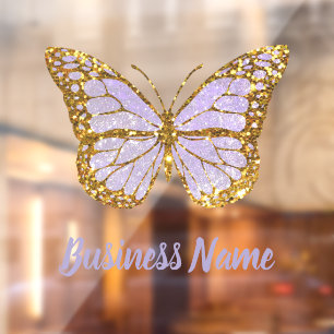 Lavender purple butterfly logo window cling
