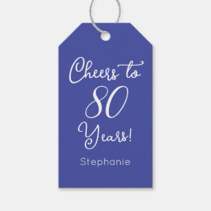 Lavender Purple Cheers to 80 Years Birthday Favour Gift Tags