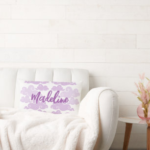 Lavender Purple Chinoiserie Cloud Name Lumbar Cushion