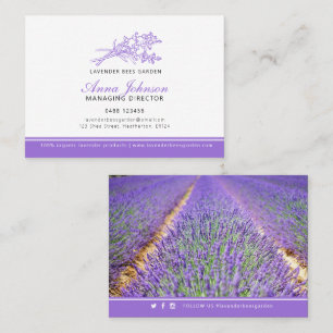 Lavender purple company photo custom landscape business card