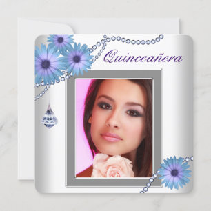 Lavender Purple Daisy Quinceanera Invitation