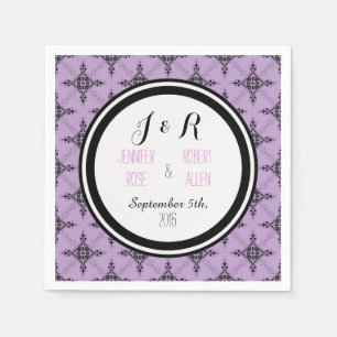 Lavender Purple Damask Wedding Napkins