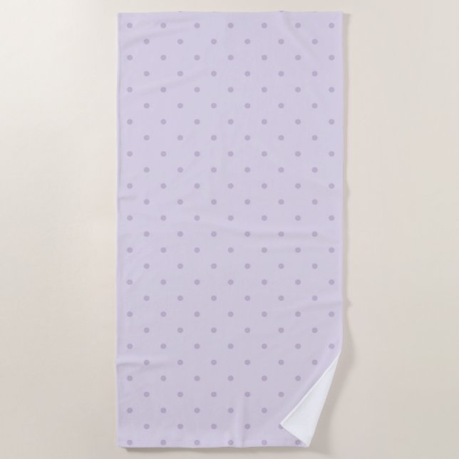 Lavender Purple Dots Beach Towel (Front)