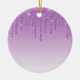 Lavender Purple Dripping Glitter Ceramic Tree Decoration