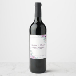 Lavender Purple Floral Beverage Label