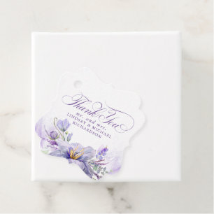 Lavender Purple Floral Botanical Wedding Thank You Favour Tags