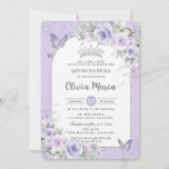 Lavender Purple Floral Butterflies Quinceañera Invitation<br><div class="desc">Personalise this elegant Quinceañera / Sweet 16 birthday invitation easily and quickly. Simply click the customise it further button to edit the texts, change fonts and fonts colours. Featuring beautiful watercolor lavender purple, lilac flowers, purple butterflies and a silver princess crown. Matching items available in store. Also great for twins...</div>