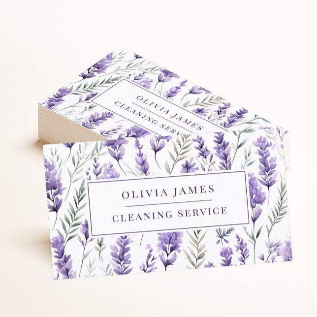 Lavender Purple Floral Cleaning Maid Housekeeper Business Card (Creator Uploaded)