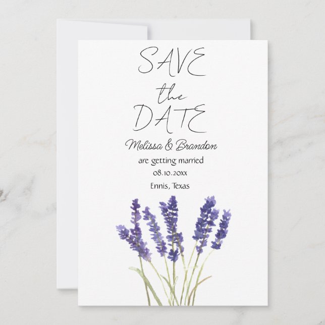 Lavender Purple Floral Flowers Rustic Wedding  Invitation (Front)