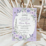 Lavender Purple Floral Paris Butterfly Quinceañera Invitation<br><div class="desc">Personalise this soft lavender purple floral Eiffel Tower Quinceañera / Sweet 16 birthday invitation easily and quickly. Simply click the customise it further button to edit the texts, change fonts and fonts colours. Featuring silver Eiffel Tower, pretty pastel lavender purple flowers, delicate greenery and purple and silver butterflies. Matching items...</div>