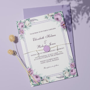 Lavender Purple Floral Wedding Invitation