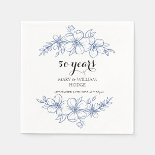 Lavender purple florals 50th wedding anniversary napkin
