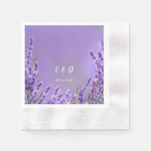Lavender Purple Florals Wedding Napkin