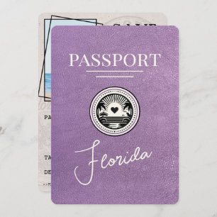 Lavender Purple Florida Passport Save The Date