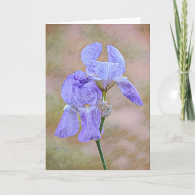 Lavender Purple Flowers Art Note Card (Front)
