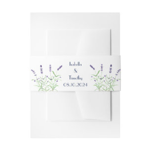 Lavender Purple Flowers Floral Elegant Wedding Invitation Belly Band
