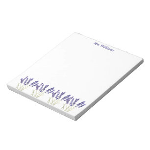 Lavender Purple flowers watercolor Herbs Notepad